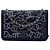 Wallet On Chain Portafoglio con catena in tela decorato con cristalli Chanel Blue Paris Shanghai Blu navy