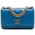 Wallet On Chain Portafoglio con catena Chanel 19 in agnello trapuntato blu
