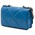 Wallet On Chain Portafoglio con catena Chanel 19 in agnello trapuntato blu - vista 2