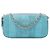 Clutch Chanel Blue Raffia Deauville Double Zip con Catena Blu chiaro