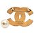 Spilla Chanel Gold CC placcata oro con strass e perle finte D'oro - vista 3
