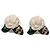Orecchini Chanel Gold CC in smalto e placcati oro Fall Camellia con chiusura a perno Bianco D'oro Bianco sporco