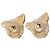 Orecchini Chanel Gold CC in smalto e placcati oro Fall Camellia con chiusura a perno Bianco D'oro Bianco sporco - vista 2