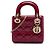 Lady Dior mini in vernice rosso cannage Bordò