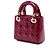 Lady Dior mini in vernice rosso cannage Bordò - vista 2