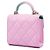 Chanel Pink Mini CC gestepptes Lammleder Top Handle Clutch mit Kette - Ansicht 2