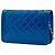Portafoglio Chanel Boy trapuntato in vernice blu con catena - vista 2