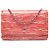 Wallet On Chain Portafoglio Chanel Red CC a righe in vernice con catena Rosso