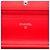 Wallet On Chain Portafoglio Chanel Red CC a righe in vernice con catena Rosso - vista 5