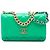Wallet On Chain Portafoglio con catena 19 in agnello trapuntato verde Chanel