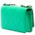 Wallet On Chain Portafoglio con catena 19 in agnello trapuntato verde Chanel - vista 2