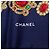 Chanel Blue Gripoix Seidenschal mit Print Blau Marineblau - Ansicht 2