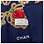 Chanel Blue Gripoix Seidenschal mit Print Blau Marineblau - Ansicht 4