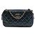 Chanel Blue Quilted Patent CC Crown Double Zip Crossbody Bleu Bleu Marine