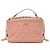 Vanity Beauty case Chanel CC trapuntato in pelle di vitello rosa, piccolo, con manico e catena