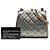 Chanel Borsa a tracolla Chanel Mini CC in agnello metallizzato trapuntato Argento con struttura - vista 7