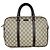 Borsa Business in Tela GG Supreme e Pelle Gucci Marrone Beige
