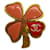 Spilla Chanel Clover Coco Mark Rosa Rosso D'oro  - vista 1