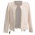 Blazer abierto de tweed deshilachado Iro en algodón crema Blanco Crudo