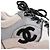Sneakers basse Chanel CC in scamosciato grigio e mesh - vista 25