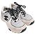 Sneakers basse Chanel CC in scamosciato grigio e mesh - vista 6