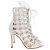 Sandali con tacco Gianvito Rossi Cutout Lace-Up in pelle bianca Bianco Crudo
