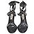 Sandali con tacco e cinturino alla caviglia con occhielli Manolo Blahnik in pelle nera Nero - vista 2
