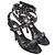 Sandali con tacco e cinturino alla caviglia con occhielli Manolo Blahnik in pelle nera Nero - vista 4
