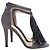 Sandali con tacco Viola di Jimmy Choo in camoscio grigio con nappe