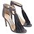 Sandali con tacco Viola di Jimmy Choo in camoscio grigio con nappe - vista 4
