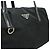 Borsa in nylon e pelle verniciata con logo Triangle Prada Nero - vista 8