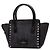 Borsa 2way in denim e pelle Rockstud Valentino Nero Blu - vista 2