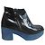 Autre Marque Stivaletti Fratelli Rossetti con plateau in vernice blu navy