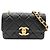 Borsa a tracolla Chanel in pelle di vitello martellata nera Nero