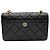 Borsa a tracolla Chanel in pelle di vitello martellata nera Nero - vista 2