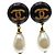 Chanel Vintage CC Dangle Metal con Cristalli Nero