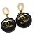 Chanel Vintage CC Dangle Metal con Cristalli Nero - vista 6