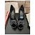 Yves Saint Laurent Décolleté Peep-Toe in Vernice Nera con Fiocco - vista 2