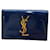 Portefeuille pliable en cuir verni bleu Yves Saint Laurent  - vue 1