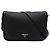 Prada Leather Triangle Logo Shoulder Bag Black