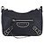 BALENCIAGA Borsa a Spalla Hip Metallic Edge in Pelle Navy Silver Auth 189871A Argento Blu navy - vista 13