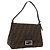 FENDI Zucca Canvas Mamma Baguette Shoulder Bag Black Brown Auth 190109SAV Marrone Nero