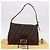 FENDI Zucca Canvas Mamma Baguette Shoulder Bag Black Brown Auth 190109SAV Marrone Nero - vista 12