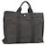 Hermès Borsa HERMES Her Line MM in tela grigio argento Auth 189685 Marrone