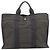 Hermès Borsa HERMES Her Line MM in tela grigio argento Auth 189685 Marrone - vista 2