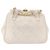 CHANEL Bolso Cinturón con Cadena de Piel de Cordero Blanco Oro CC Auth 189310A Dorado - vista 2