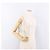 CHANEL Bolso Cinturón con Cadena de Piel de Cordero Blanco Oro CC Auth 189310A Dorado - vista 25