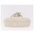 CHANEL Bolso Cinturón con Cadena de Piel de Cordero Blanco Oro CC Auth 189310A Dorado - vista 5