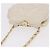 CHANEL Bolso Cinturón con Cadena de Piel de Cordero Blanco Oro CC Auth 189310A Dorado - vista 6