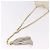 CHANEL Bolso Cinturón con Cadena de Piel de Cordero Blanco Oro CC Auth 189310A Dorado - vista 7